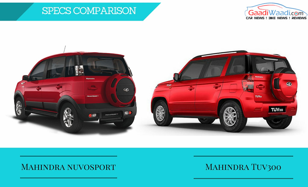 Mahindra NuvoSport vs Mahindra TUV300 – Spec comparison - Gaadiwaadi ...