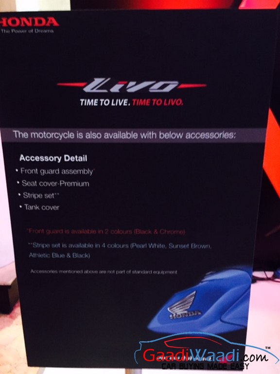 2015 Honda Livo Accessories