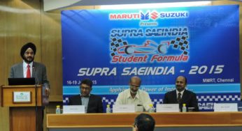Maruti Suzuki Announces SUPRA SAEINDIA 2015, To Be Held From July 16-19