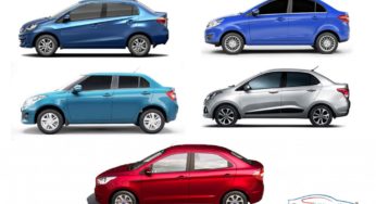 Ford Aspire vs Xcent Vs Zest Vs Amaze Vs Dzire -Spec Comparison