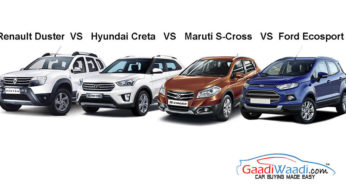 Maruti Suzuki S-Cross vs Hyundai Creta vs Ford EcoSport vs Renault Duster – Specs Comparison