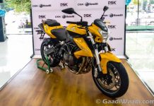 DSK Benelli TNT 600i in limited edition gold colour