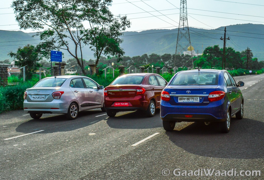 Tata Zest vs Ford Aspire Vs Hyundai Xcent