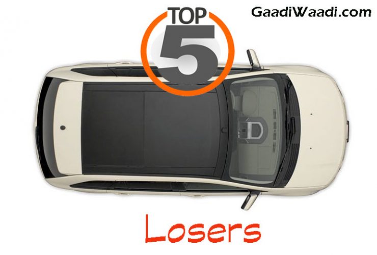 top 5 losers in monthly sales