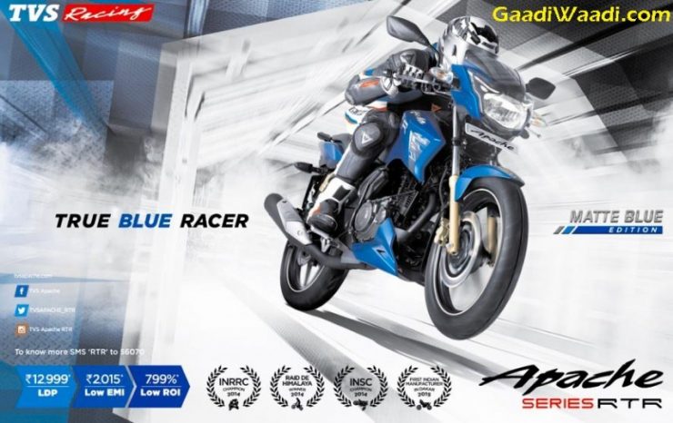 Matte Blue Edition of Apache RTR launched