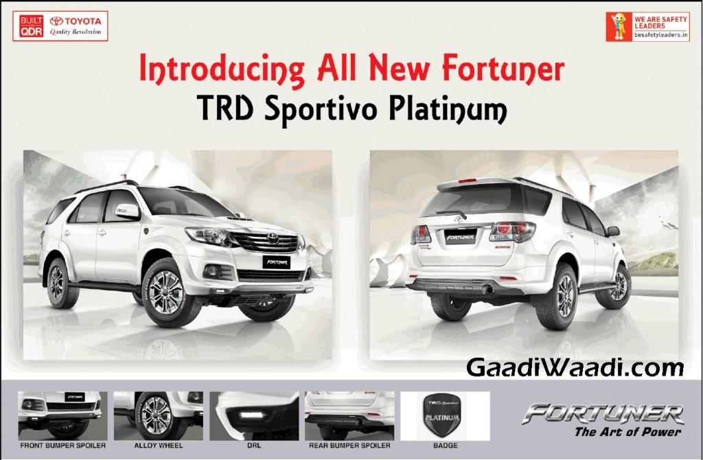 Limited Edition Toyota Fortuner TRD Sportivo Platinum