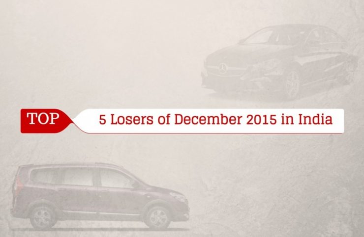 Top 5 Losers of December 2015 in India - Car Sales analysis