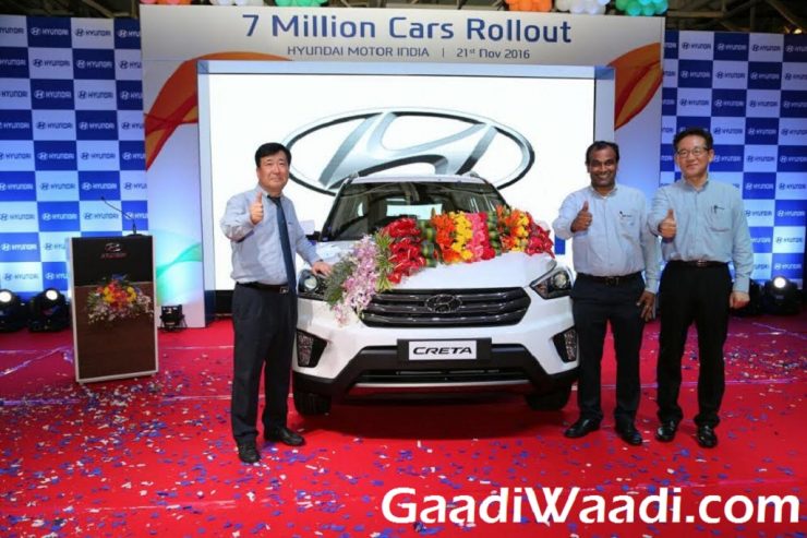 Hyundai Rolls Out 7 Millionth Vehicle from India