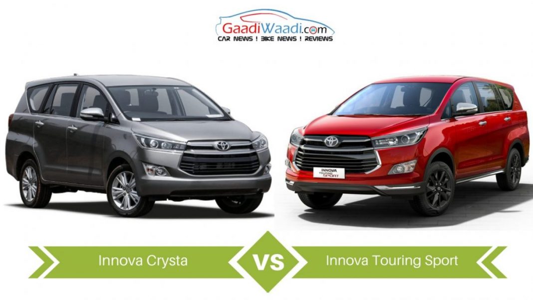Toyota Innova Crysta Vs Toyota Innova Touring Sport Specs Comparison