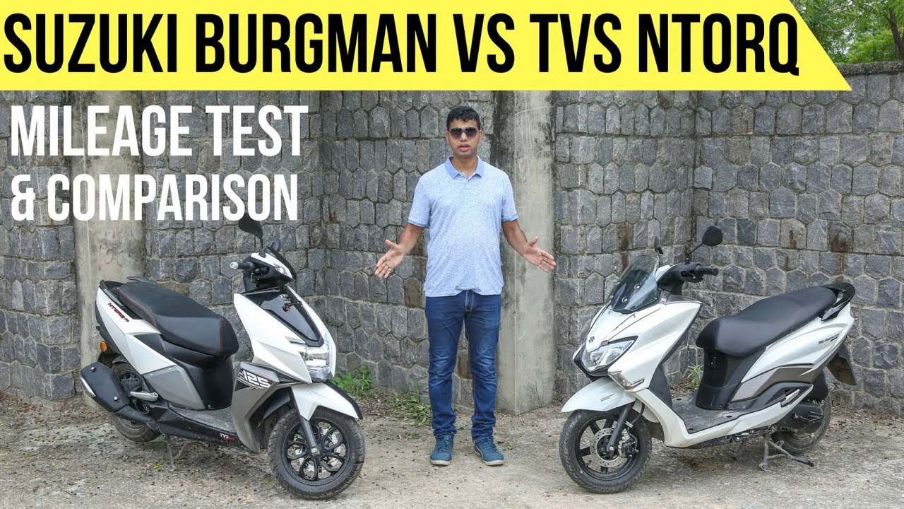 Suzuki Burgman Street 125 v TVS NTorq Comparison & Mileage Test Video