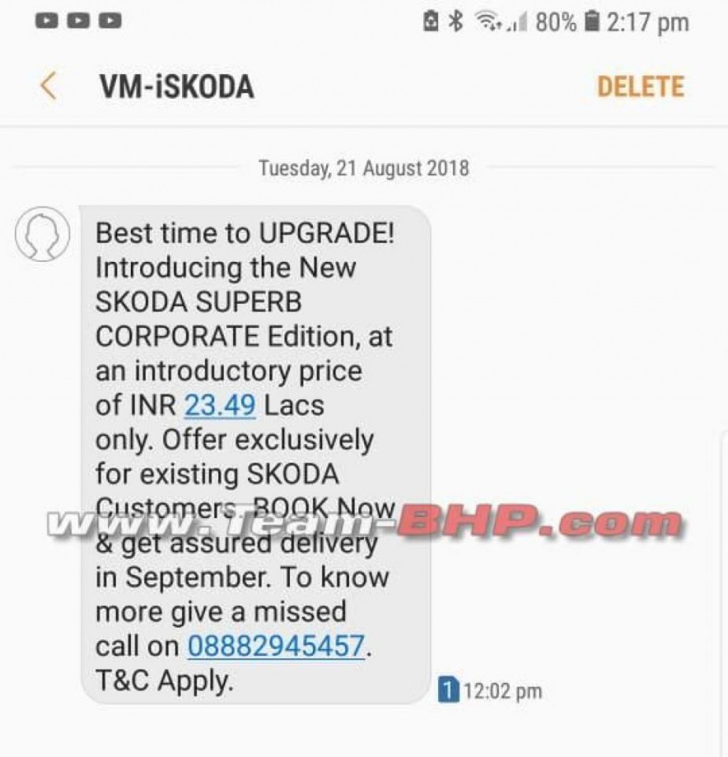 Skoda-Superb-Corporate-Edition-message