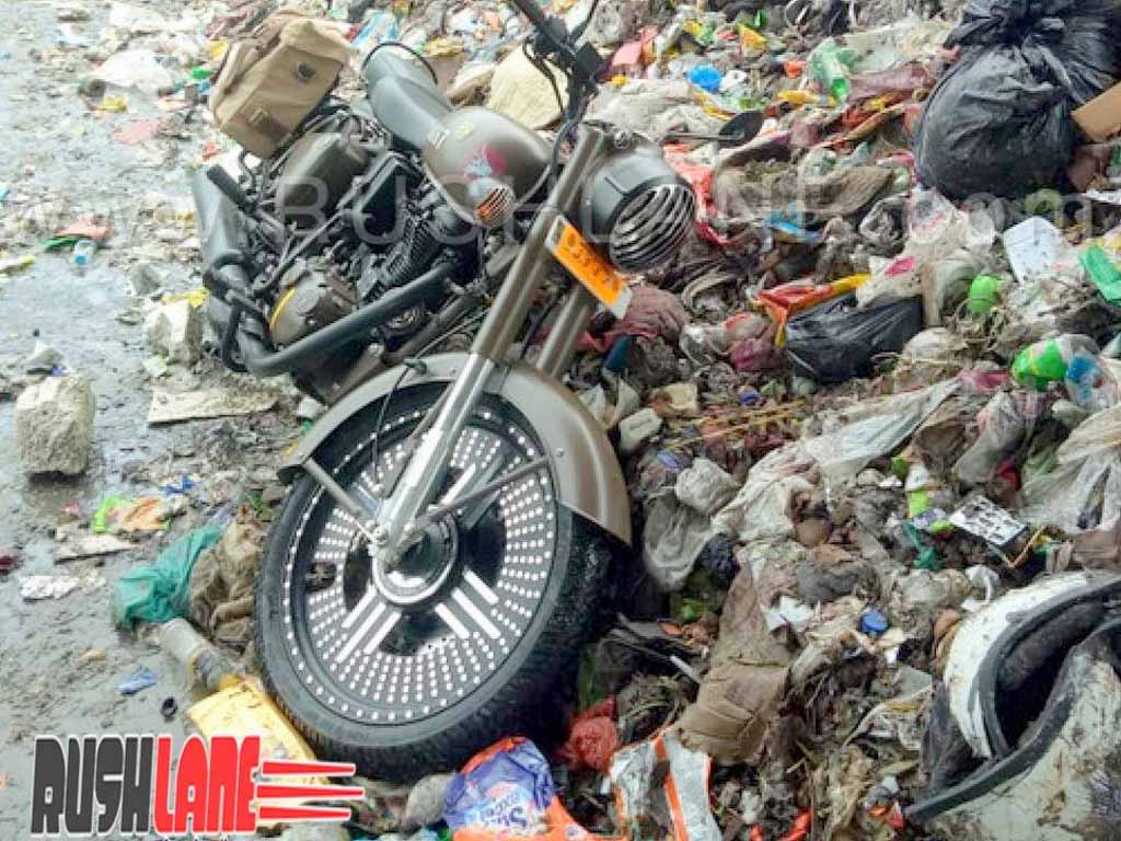 Aggrieved Royal Enfield Pegasus 500 Owner Throws Away Bike In Garbage