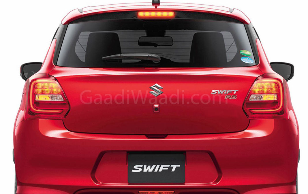  Lanzamiento de Maruti Suzuki Swift RS India en tarjetas con motor Boosterjet de .0L