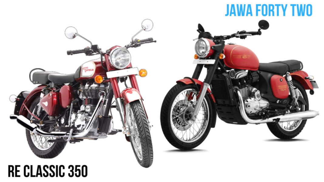 Jawa Forty Two Vs Royal Enfield Classic 350 front