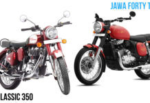 Jawa Forty Two Vs Royal Enfield Classic 350 front