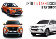SUV Cars Discounts and Offers in December 2018