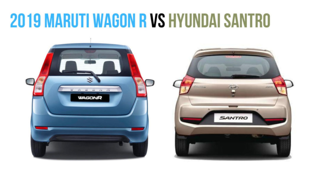 2019 Maruti Wagon R vs hyundai santro rear