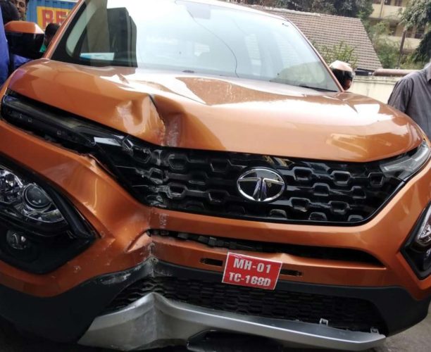 First Tata Harrier Accident Happened In A Dealership Of All Places