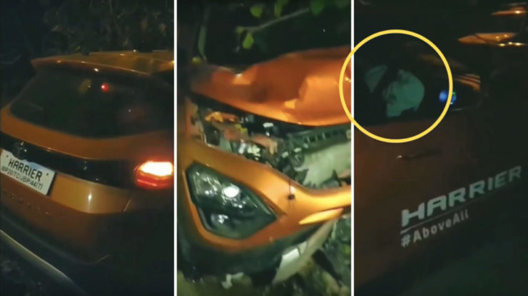 Another Tata Harrier Test Drive Vehicle Crashed