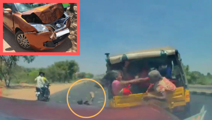 Maruti Baleno Hits Auto Rickshaw At High Speed, Recorded In Dashcam