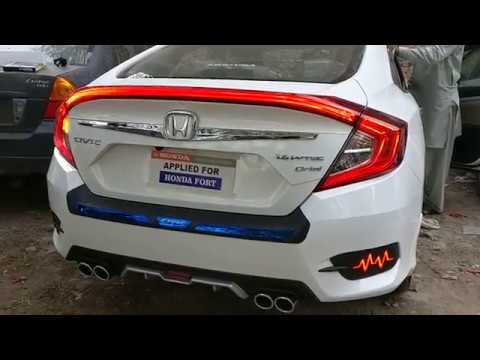 Customised Honda Civic With Led Boot Spoiler Definitely Catches Attention