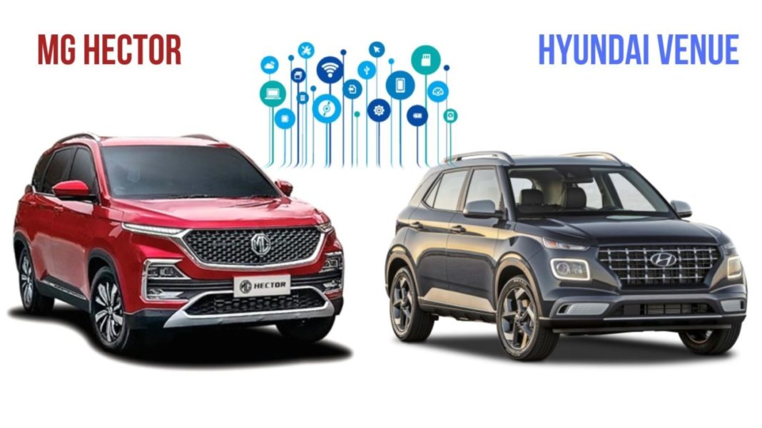 Hyundai Venue Vs MG Hector Connected Car Features Comparison