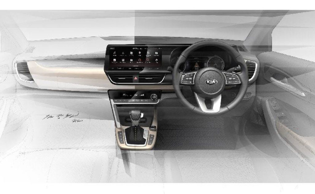 Kia SP2i Interior Design Sketch 10.25 inch touchscreen