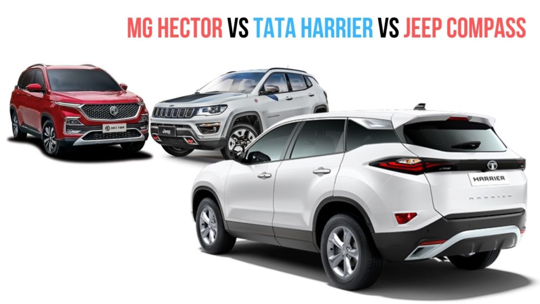 MG Hector Vs Tata Harrier vs jeep compass(1)