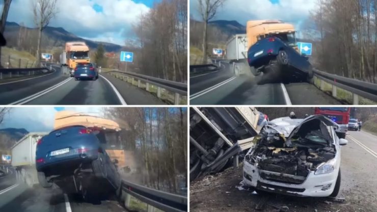 Tyre Burst Causes A Massive Head-on Accident, Dashcam Video