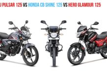 Bajaj Pulsar 125 vs Honda CB Shine 125 vs Hero Glamour 125