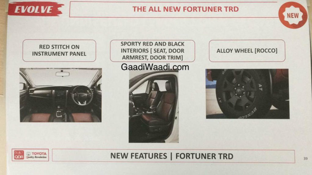 2019 Toyota Fortuner Sportivo Details leaked 1