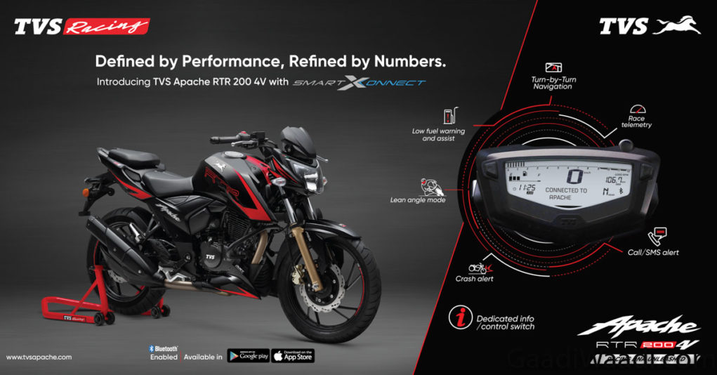 Bluetooth-Enabled TVS Apache RTR 200 Launched At Rs. 1.14 Lakh 1