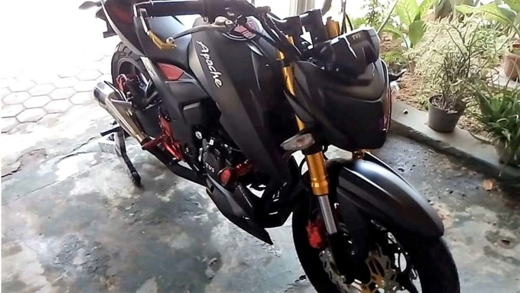 This Custom Tvs Apache Rtr 0 4v Takes Its Styling Inspiration From Draken Concept