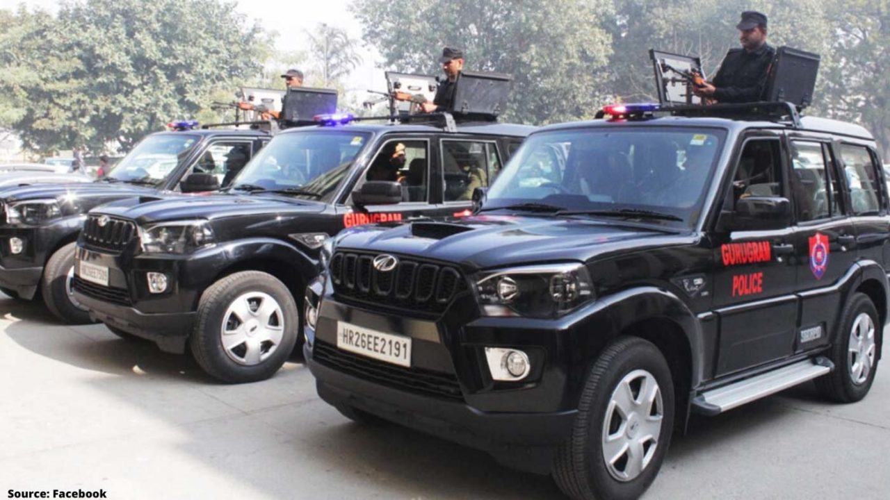 gurgaon police mahindra scorpio lmg-2