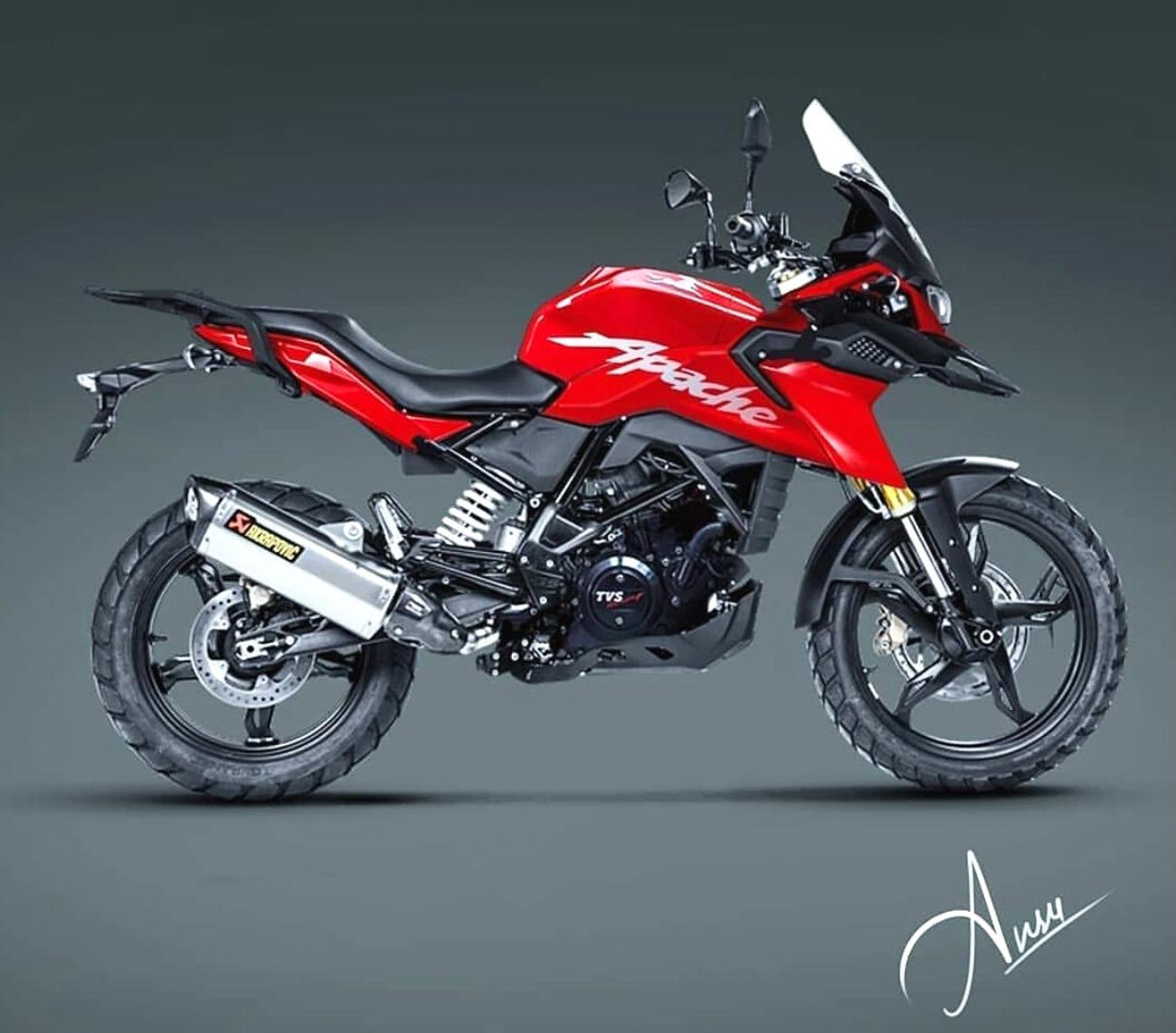 Tvs Apache Rr310 Based Adventure Motorcycle Imaginative Rendering