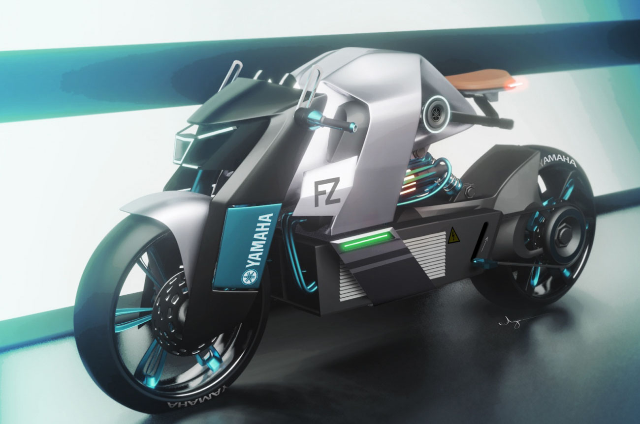 Yamaha FZ Electric Bike Concept Imagined Digitally