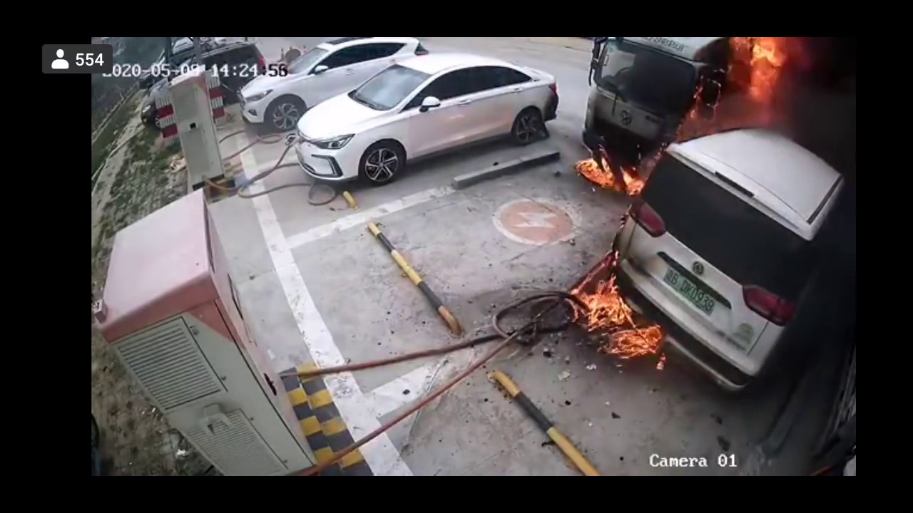 Electric Cars Catch Fire On Charging Station In China - Shocking Video
