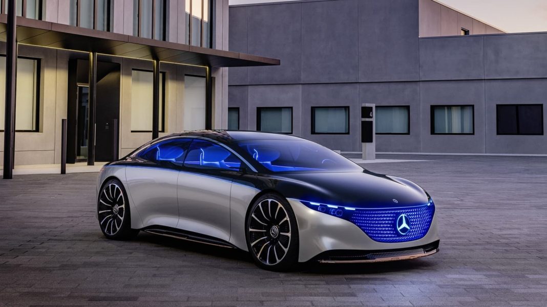 Mercedes Benz Vision EQS concept front three quarter