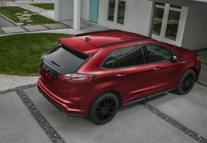Upcoming Ford compact SUV India rear aerial view