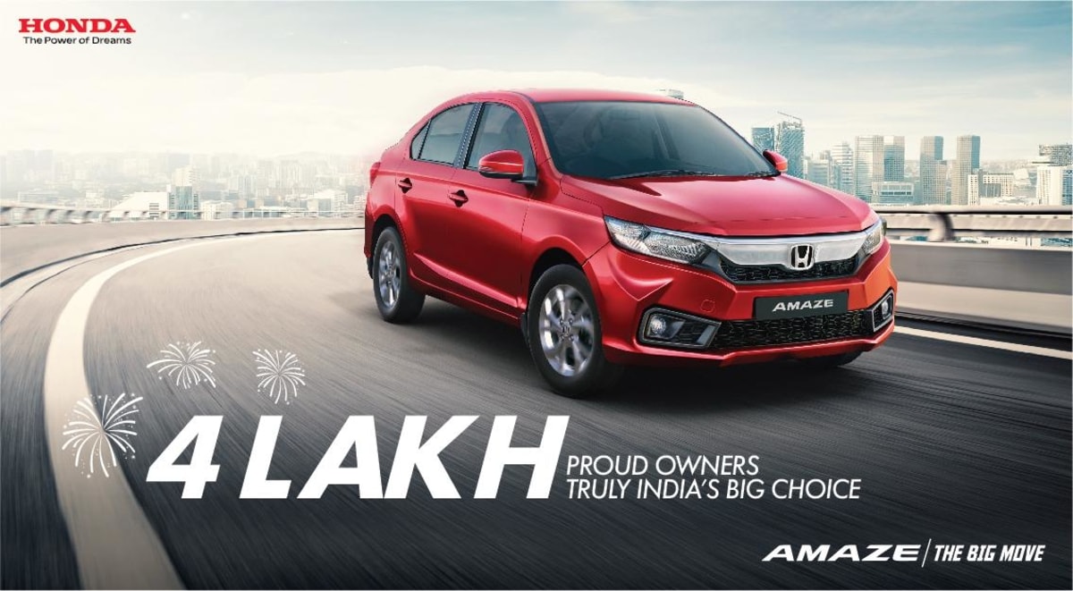 Honda Amaze sales cross 4 lakh units