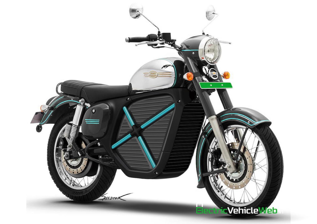 Jawa Electric Motorcycle Rendering front angle