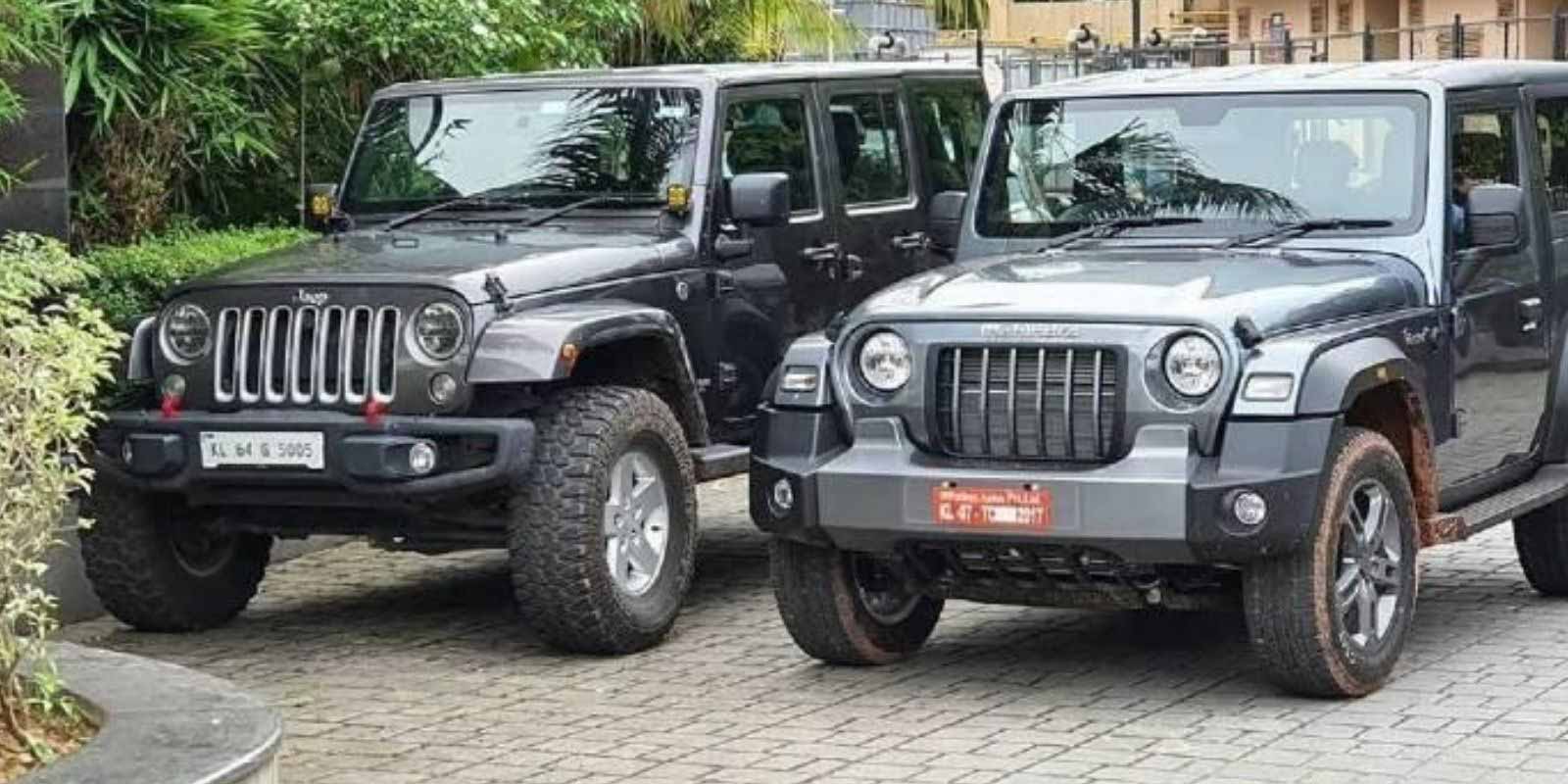 All-New Mahindra Thar & Jeep Wrangler Similarities In Side-By-Side Pics