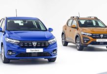 2021 Dacia Sandero and Sandero Stepaway front