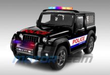Mahindra Thar Police patrolling vehicle