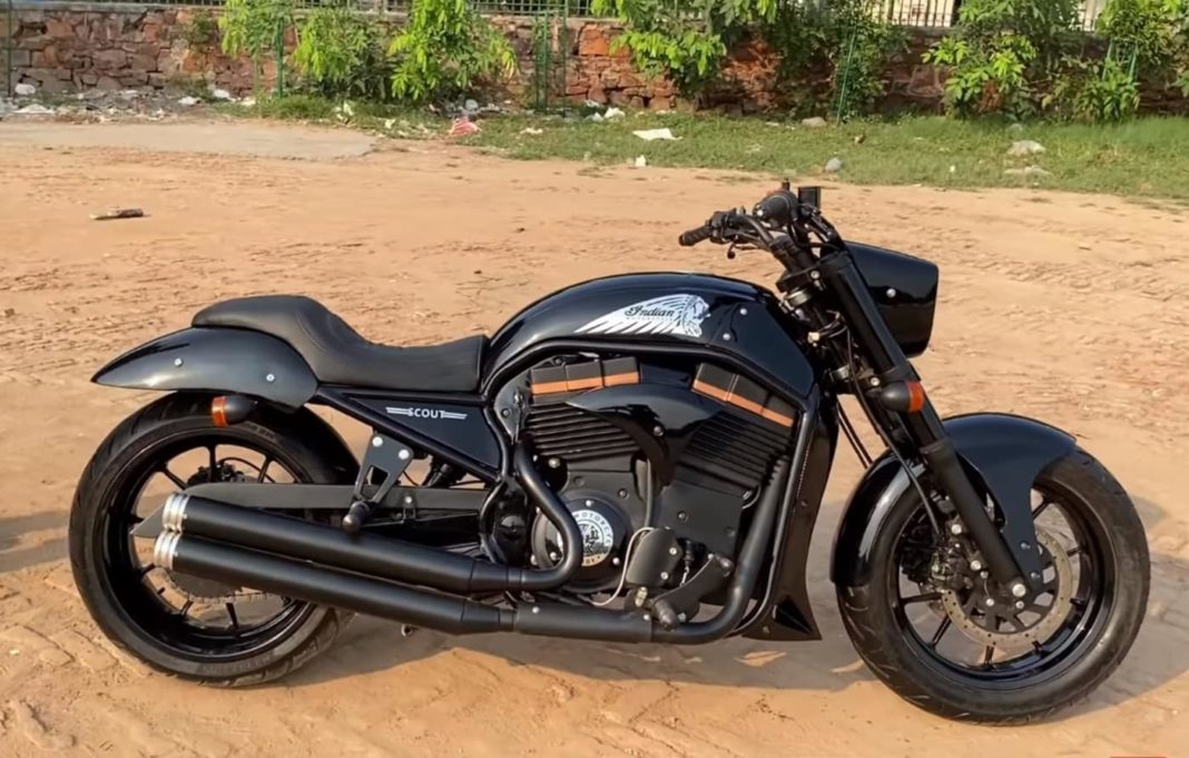 Royal Enfield Thunderbird modified Indian Scout Replica