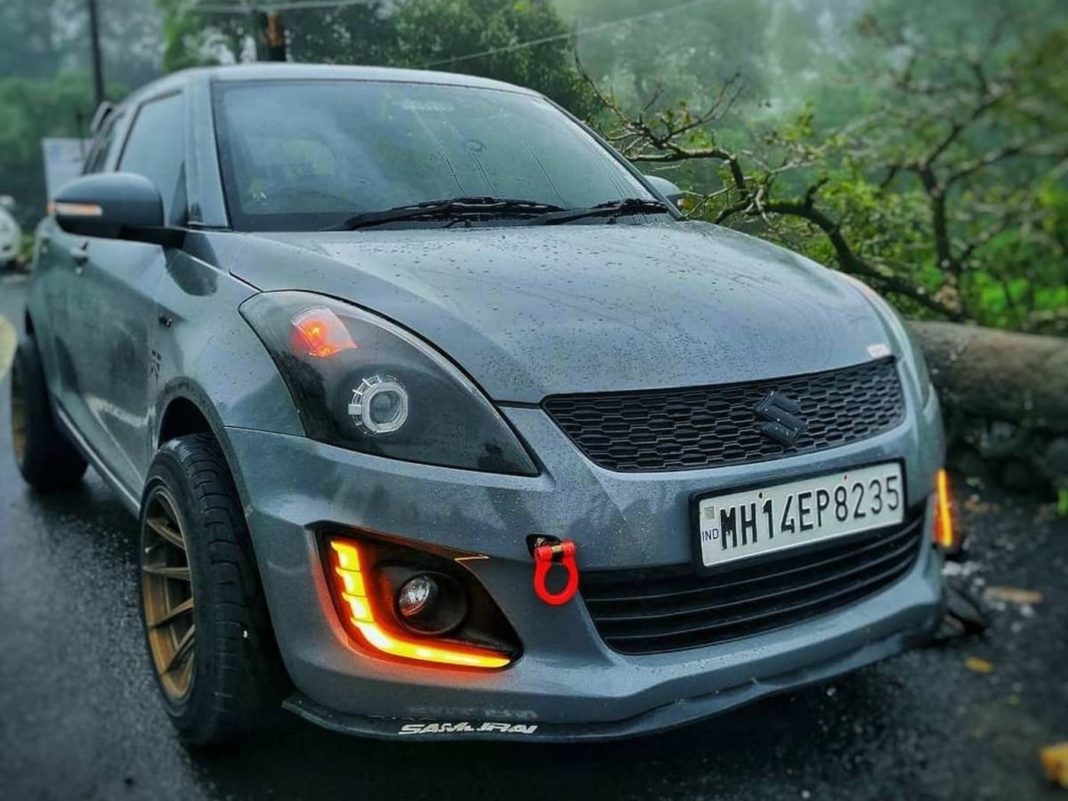 modified second generation Maruti Swift front section