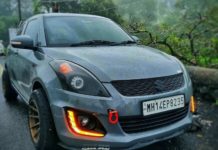 modified second generation Maruti Swift front section