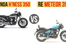 Royal Enfield Meteor Vs Honda H'ness CB 350 - Specifications Comparison