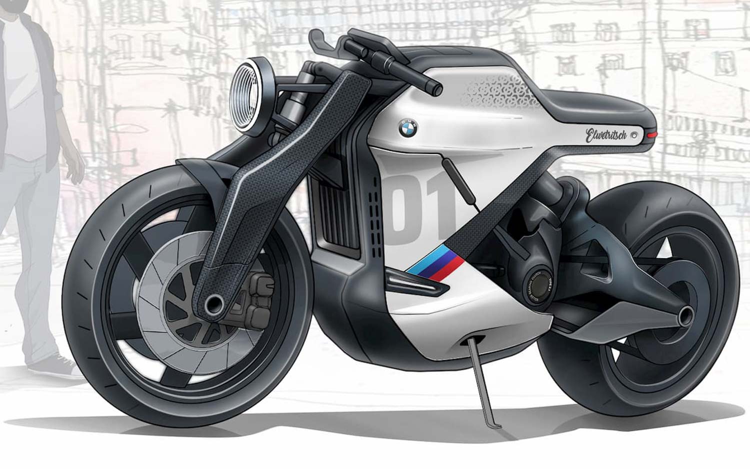 This BMW AllElectric Cafe Racer Rendering Looks Futuristic
