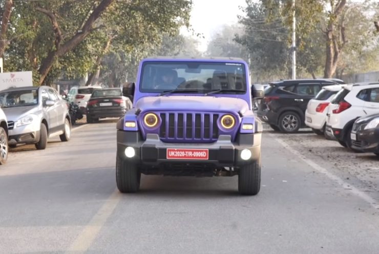 modified Mahindra Thar purple wrap 3